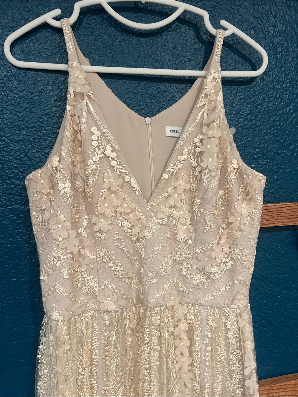 Dress the Population Champagne Beaded Maxi Dress - Picture 2 of 5